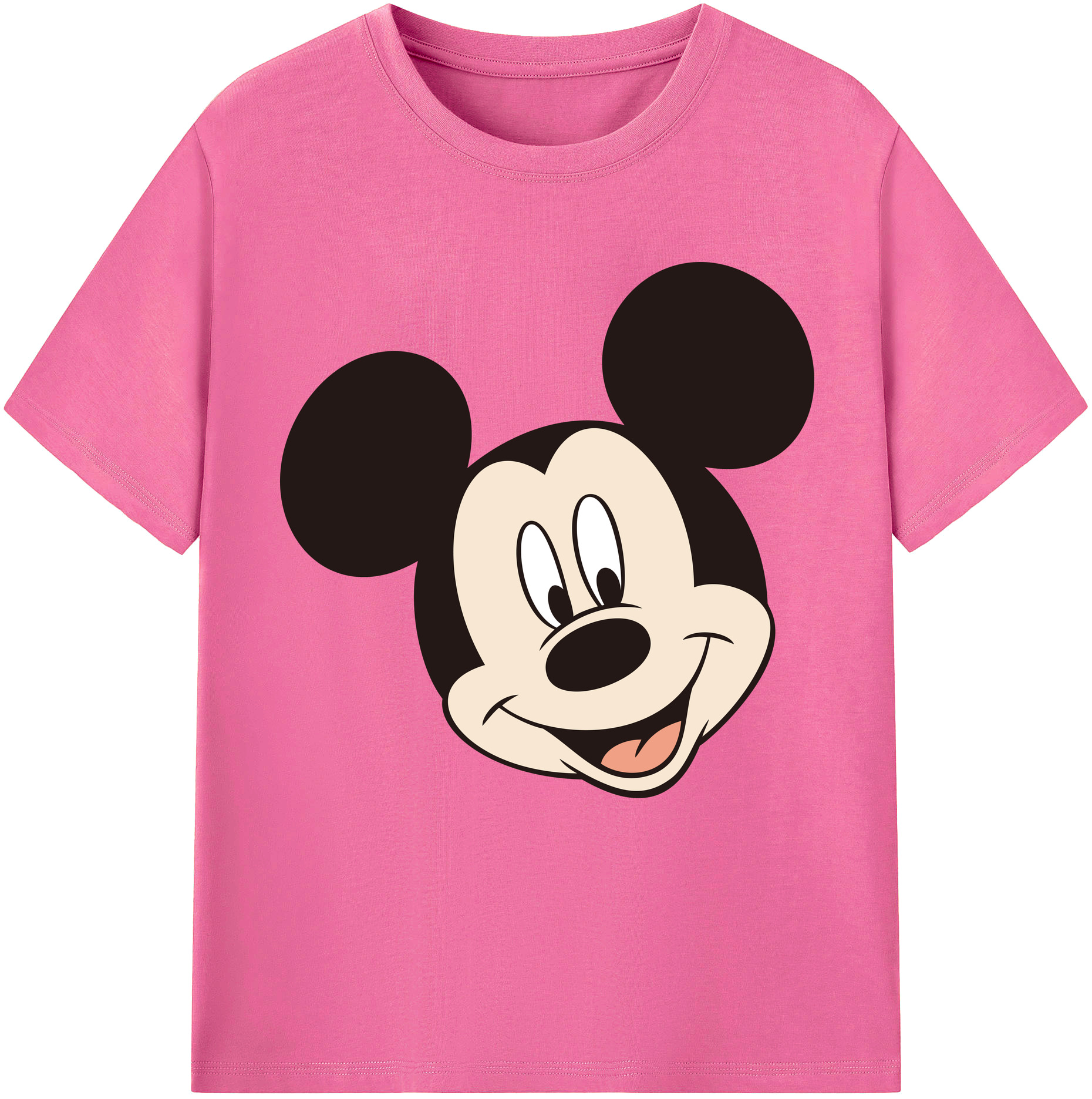 （画像用） ミッキーマウス Mickey Mouse レディースカジュアルプリントTシャツ（綿100％）